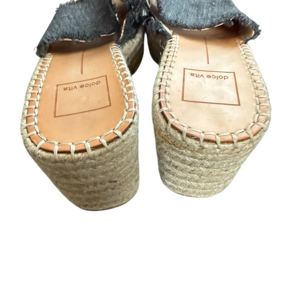Dolce Vita Denim Espadrille Platform Wedge Slides